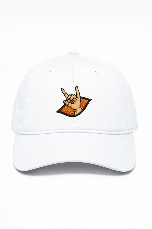 Rock On Hand Gesture Embroidery Cap