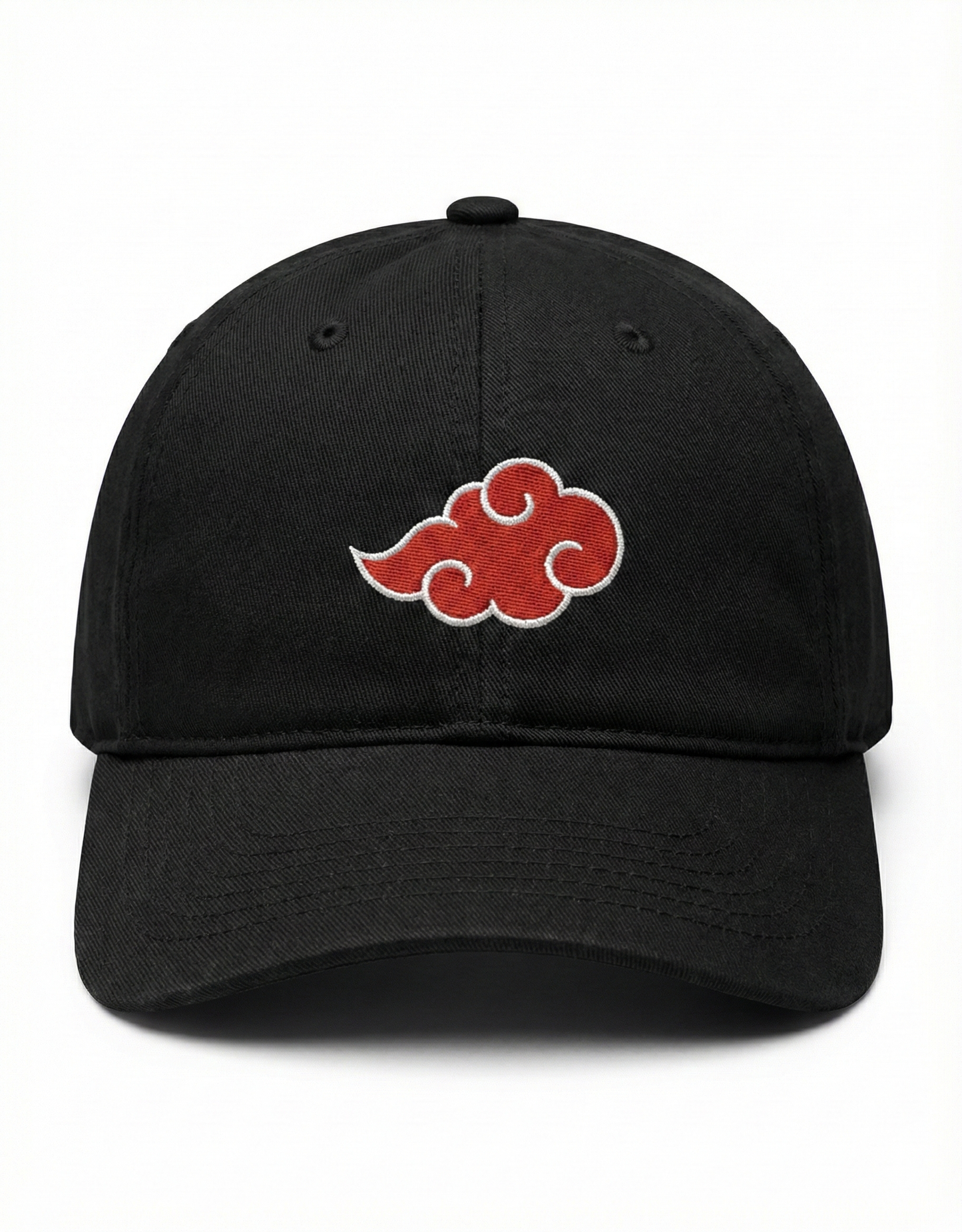 Black Embroidered Red Cloud Baseball Cap – Premium Streetwear Style