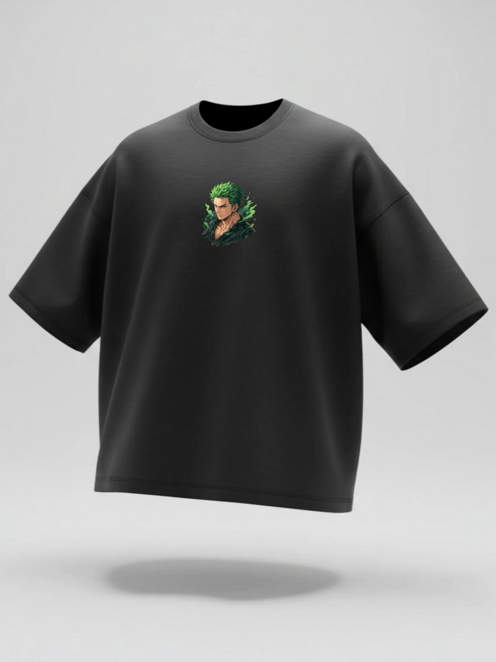 Oversized Unisex Zoro Anime Black T-Shirt