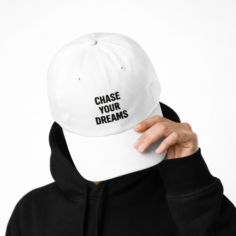 Chase Your Dreams Dad Cap — Embroidered Motivational Baseball Hat