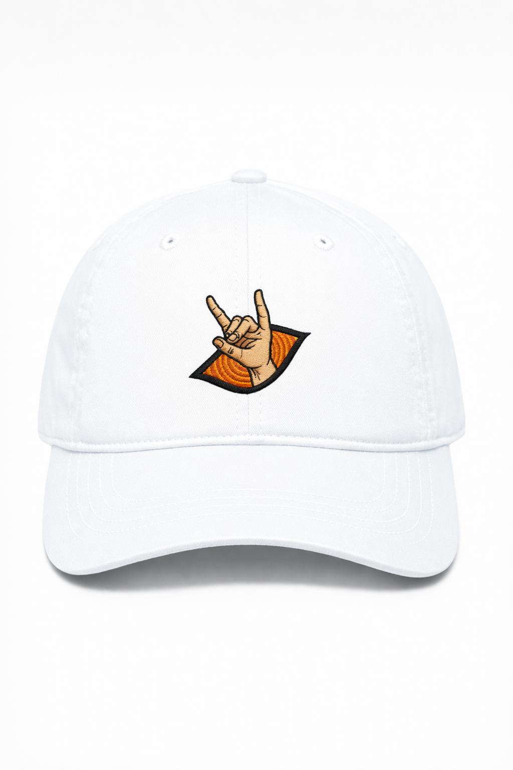 Rock On Hand Gesture Embroidery Cap