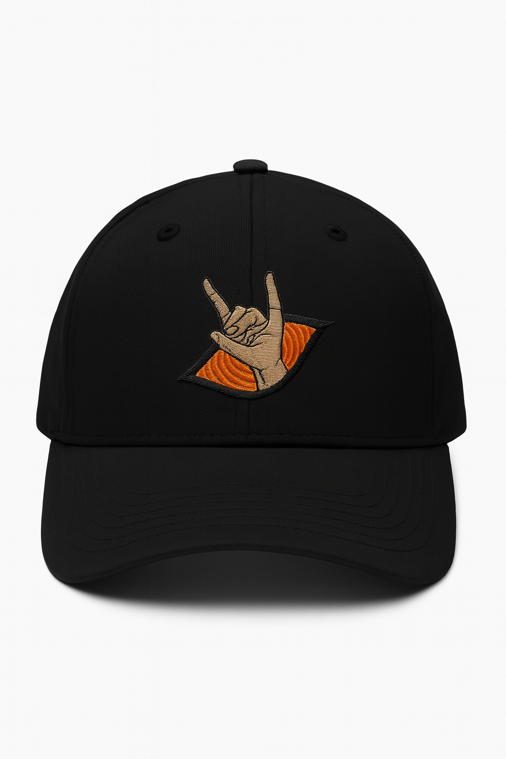 Rock On Hand Gesture Embroidery Cap